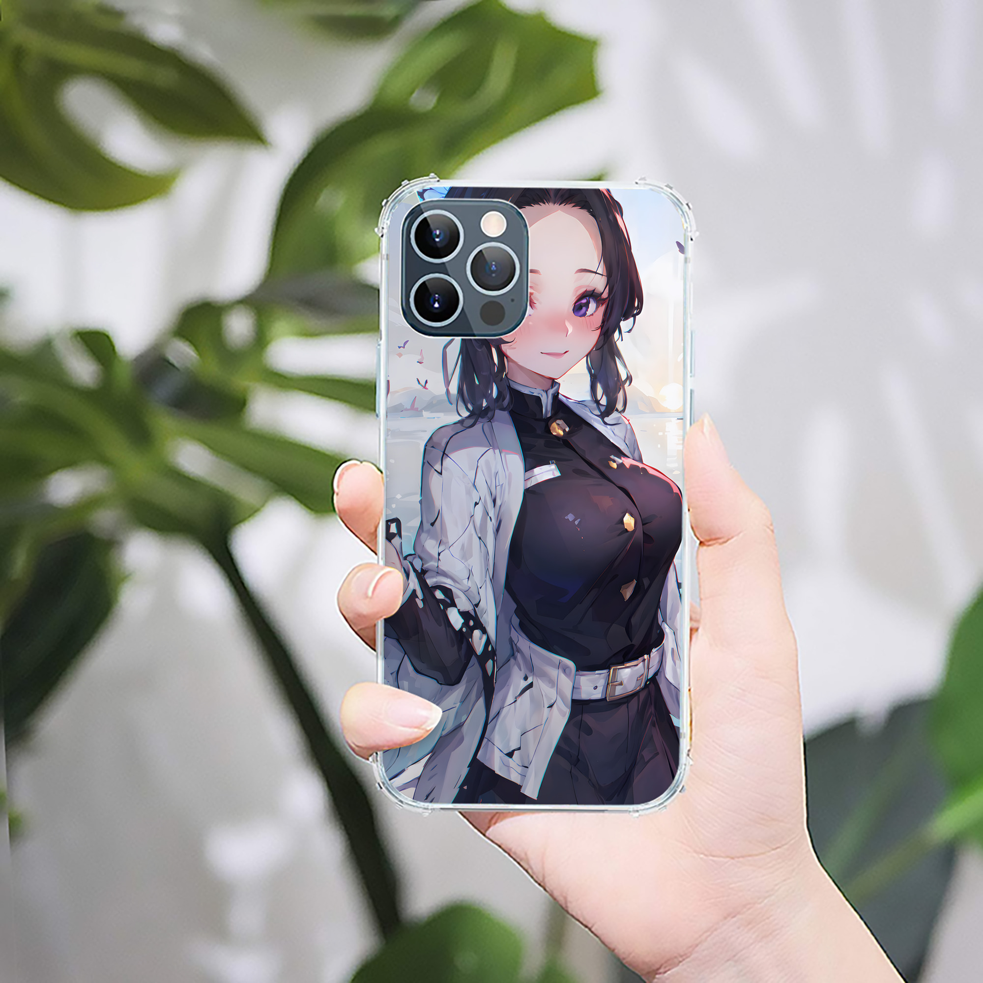 （画像用） 鬼滅の刃（きめつのやいば）蟲柱-胡蝶 しのぶ／こちょう しのぶ Kochou Shinobu 【iPhone 12シリーズ対応】透明スマホケース（クリアソフトケース）